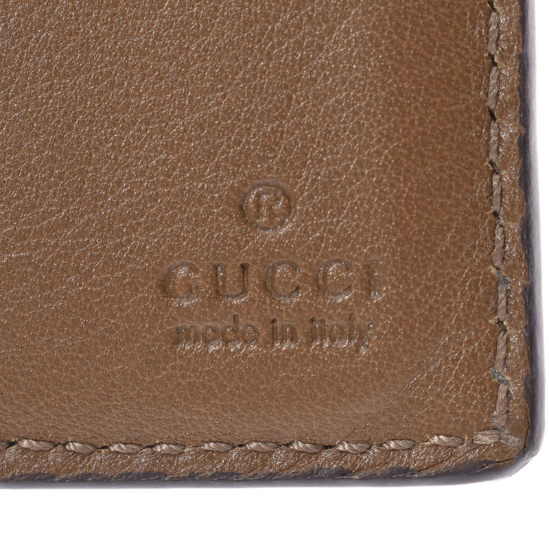 GUCCI Gucci Micro Gucci Shima Brown Unisex Card Case 352358 Used