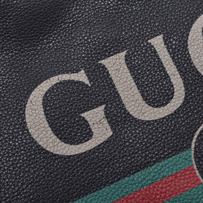 GUCCI Gucci Half Moon Shoulder Bag GUCCI Print Hobo Black Unisex Leather Shoulder Bag 523588 Used