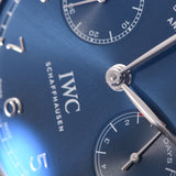 IWC SCHAFFHAUSEN アイダブリューシー シャフハウゼン ポルトギーゼ アニュアルカレンダー IW503502 メンズ 腕時計 自動巻き ブルー文字盤 Aランク 中古 銀蔵