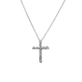TIFFANY&Co. Tiffany Diamond Small Cross Necklace Ladies Pt950 Platinum Necklace A Rank Used Ginzo