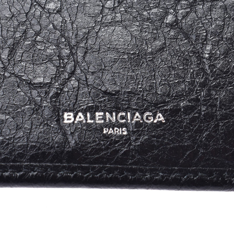 BALENCIAGA瓦伦西亚广场硬币钱包黑色中性皮革对折钱包