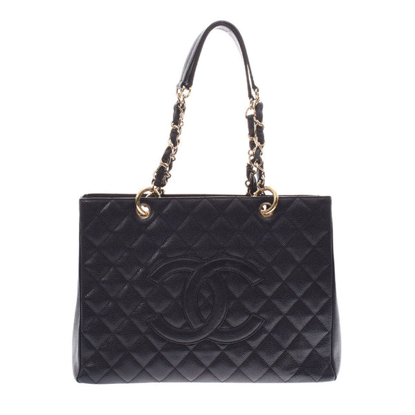 CHANEL Chanel GST Thoth black gold metal fittings Lady's caviar skin shoulder bag    Used
