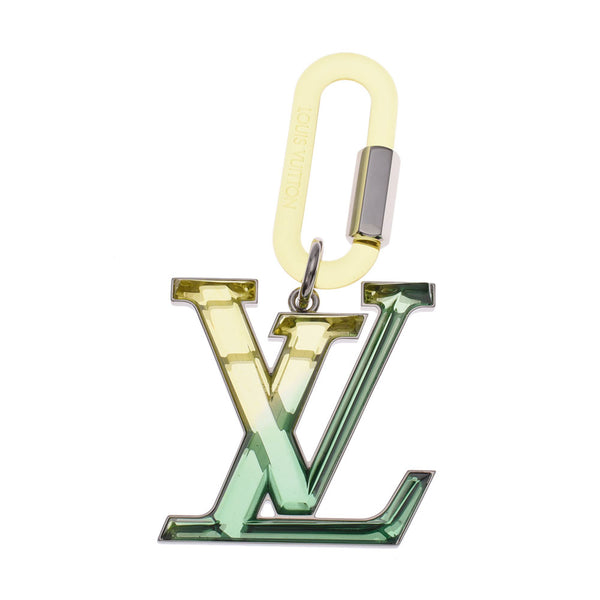 LOUIS VUITTON Louis Vuitton Bijouxac LV Prism Yellow/Green Silver Hardware Unisex Keychain MP2366 Used