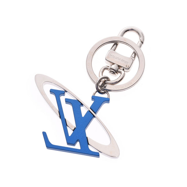 LOUIS VUITTON Louis Vuitton portlaignalclé LV initial Cosmics mircblue silver metal fittings unisex key chain MP1858 used