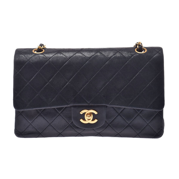 CHANEL CHANEL MATRSE Chain Shoulder Bag Black Gold Metal Fittings Women's Lambskin Shoulder Bag Used