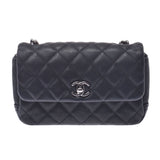 CHANEL Mattelasse Chain Shoulder Bag Black Silver Hardware Ladies Soft Caviar Skin Shoulder Bag B Rank Used Ginzo