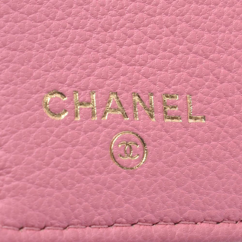 シャネルラッキーフラワー ピンク ゴールド金具 レディース レザー 三つ折り財布 CHANEL 中古 – 銀蔵オンライン