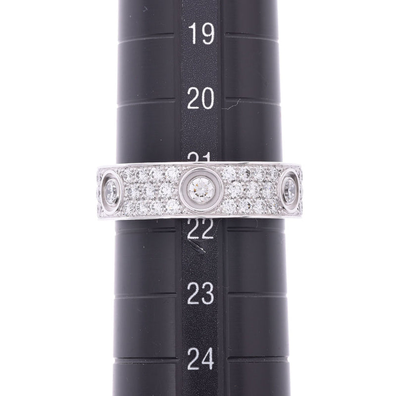 CARTIER Love ring pavé diamond order item #62 21.5 No. unisex K18WG ring/ring A rank used Ginzo