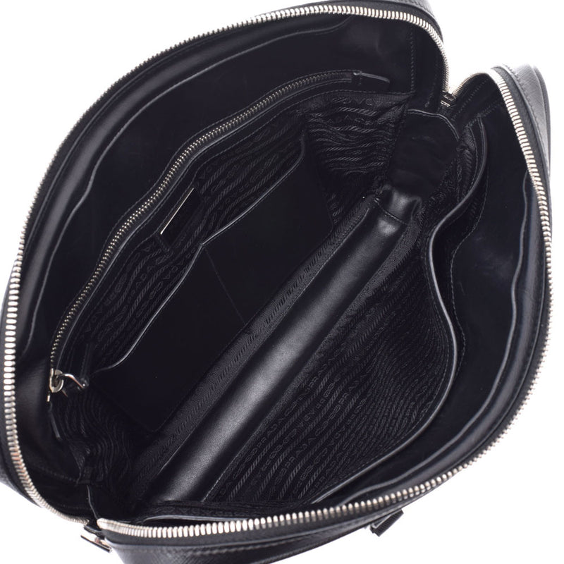 PRADA Prada Briefcase Black Men's Saffiano Business Bag Used