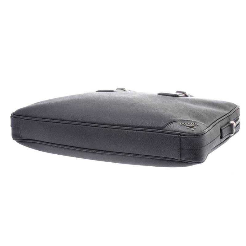 PRADA Prada Briefcase Black Men's Saffiano Business Bag Used