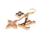 LOUIS VUITTON ルイヴィトンフルールドゥモノグラムバッグチャーム black / beige / purple system gold metal fittings M67119 Lady's key ring A rank used silver storehouse