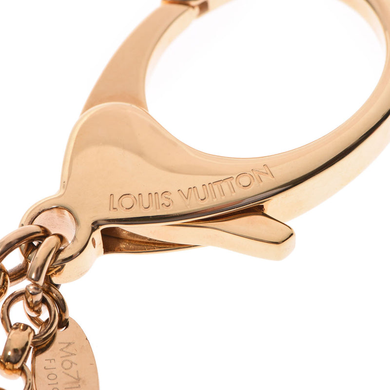 LOUIS VUITTON ルイヴィトンフルールドゥモノグラムバッグチャーム black / beige / purple system gold metal fittings M67119 Lady's key ring A rank used silver storehouse