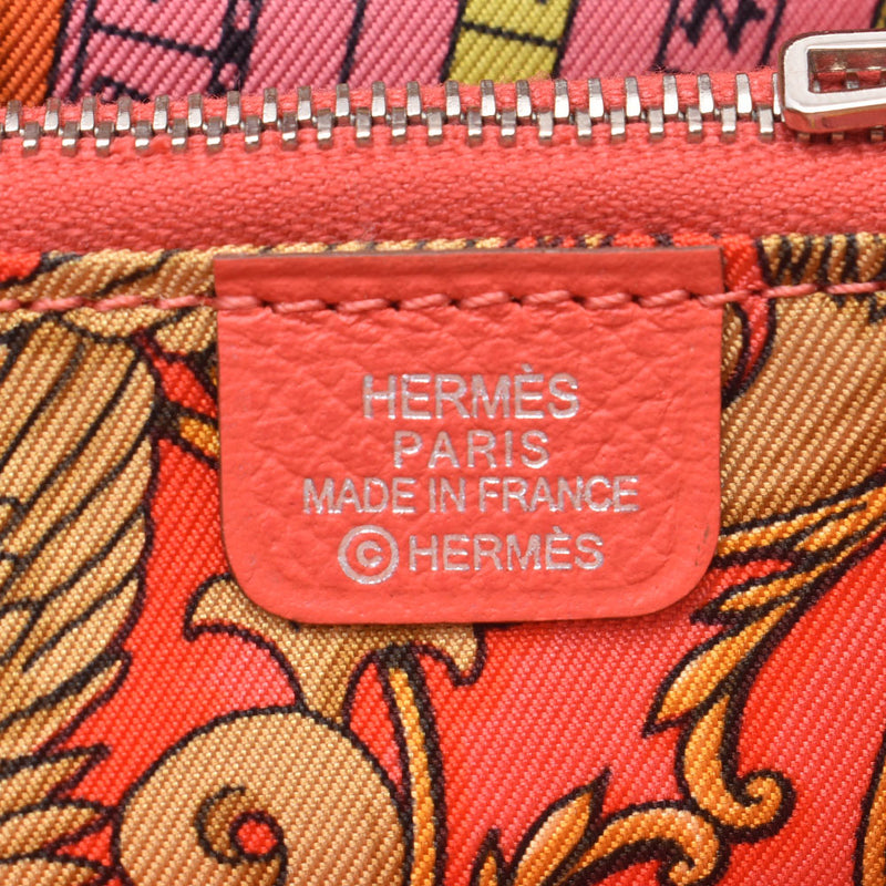 HERMES Hermes: The Compact Silkin Rosegiants (circled around 2014) engraved Indian Ladies Vau-Epson's two-hand-wallet-used purse used