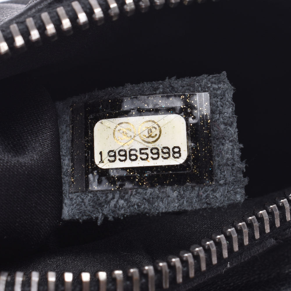 シャネルウエストバッグ 14143 黒×シルバー金具 レディース ラムスキン