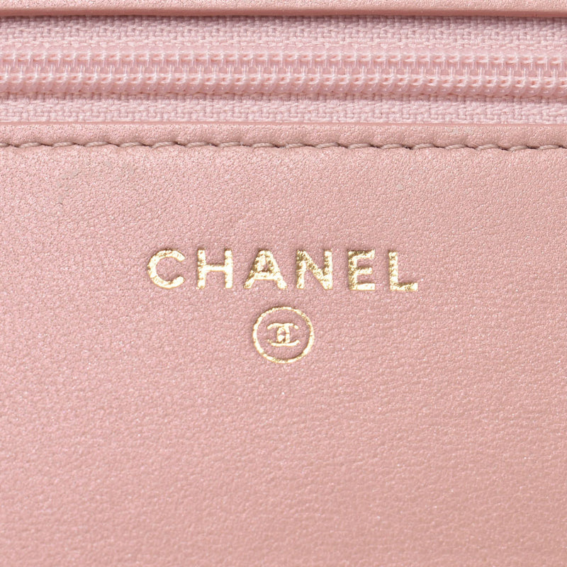 香奈儿（Chanel）男孩香奈儿（Chanel）玫瑰金硬件女士珐琅链钱包二手