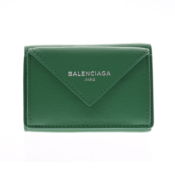 Balenciaga paper Mini Wallet Green Unisex Leather Tri – 銀蔵オンライン