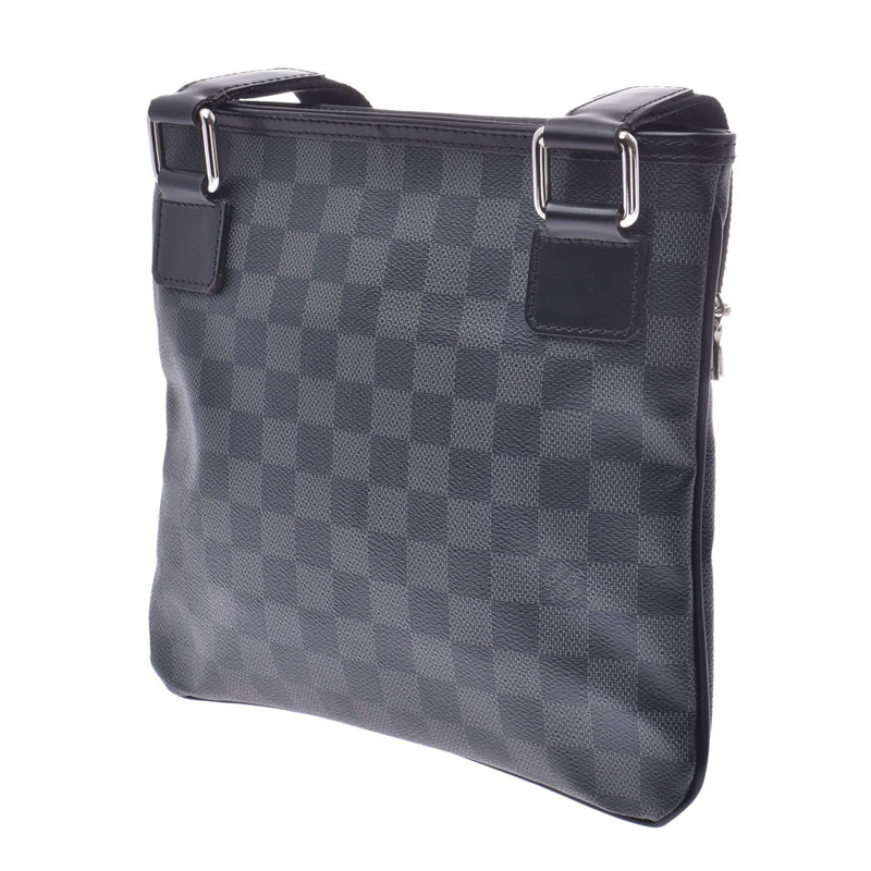 LOUIS VUITTON Louis Vuitton Graffiti Thomas Damier Black/Grey Men's Damier Graffiti Canvas Shoulder Bag N58028 Used