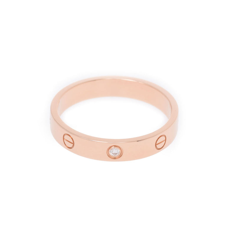 卡地亚Mini Love Ring 1P Diamond＃64 No.23 Unisex PG Ring / Ring A Rank Used Ginzo