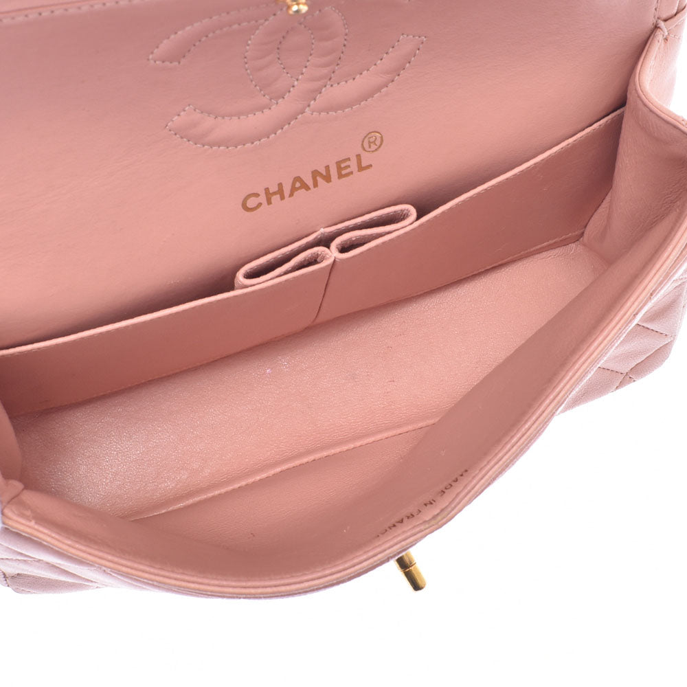 シャネルマトラッセ チェーンショルダーバッグ ピンク ゴールド金具