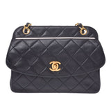 CHANEL Mini Shoulder Chain Shoulder Bag Black/White Gold Hardware Ladies Lambskin Shoulder Bag Used