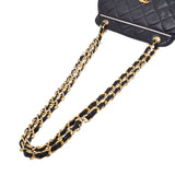 CHANEL Mini Shoulder Chain Shoulder Bag Black/White Gold Hardware Ladies Lambskin Shoulder Bag Used