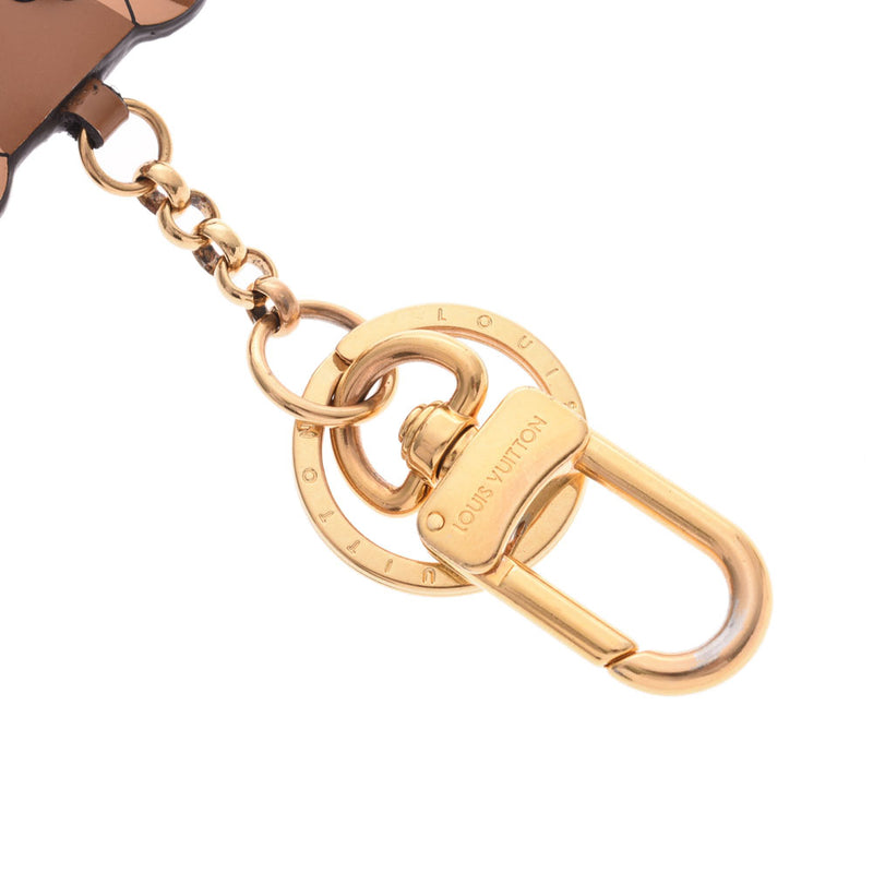 2018 LOUIS VUITTON Louis Vuitton Poll advantageous lek squirrel trout teddy bear holiday season multicolored gold metal fittings M63758 unisex leather key ring AB ranks used silver storehouse