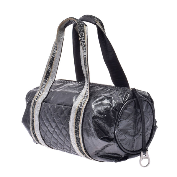 CHANEL Chanel mini-Boston flash bulb dance sports line silver Lady's handbag    Used