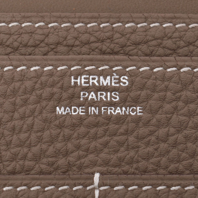 HERMES Hermes Dogon GM Etup Silver metal fitting D engraved (around 2019) Unisex Togo long wallet Shindo used Ginzo
