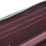 CHANEL Mattelasse Round Zipper Wallet Black Silver Hardware Ladies Lambskin Wallet AB Rank Used Ginzo