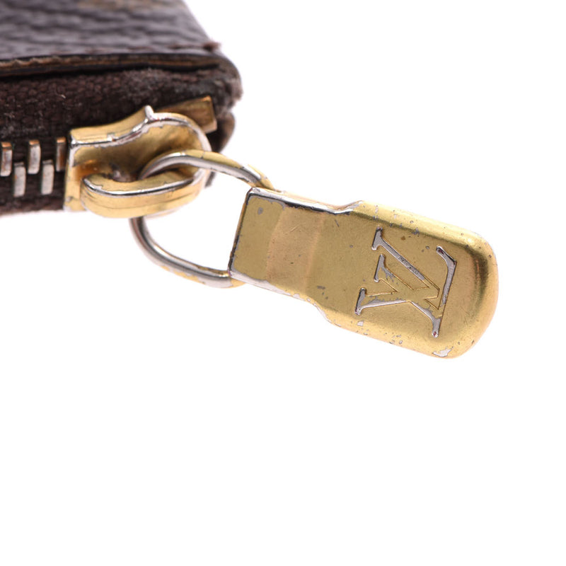 路易威登路易威登会标硬币口袋绉钥匙环棕色M62650男女皆宜的会标帆布硬币案例B级用银饰品