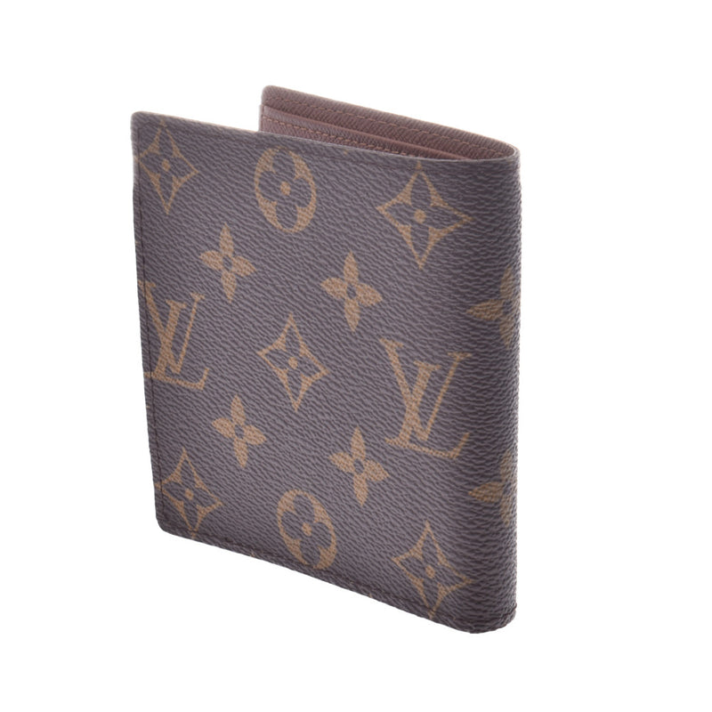 LOUIS VUITTON Louis Vuitton Monogram Portofeuille Marco Old Model Brown M61675 Men's Monogram Canvas Bi-fold Wallet Shindo Used Ginzo