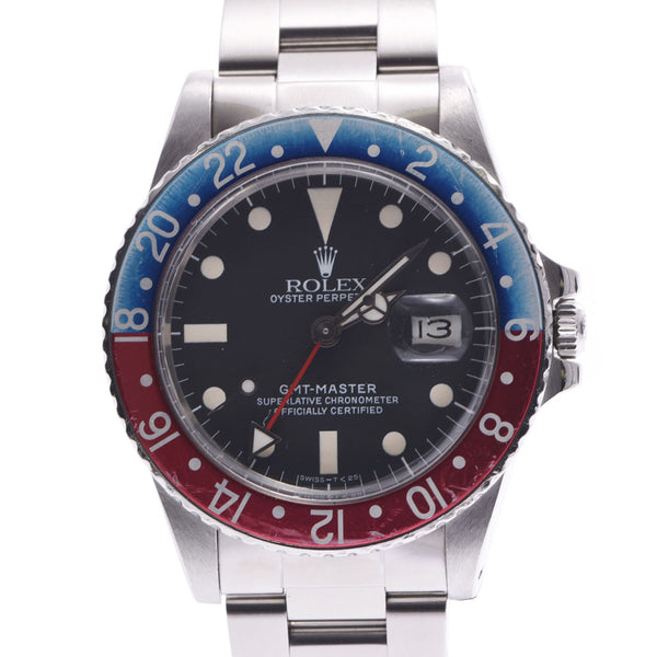 劳力士（rolex）Rolex GMT Master Red Blue Bezel Pepsi 16750 Men's SS Watch自动上链黑色表盘B排名二手Ginzo