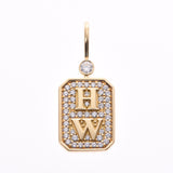HARY WINSTON哈利温斯顿HW LOGO魅力女士K18YG/钻石挂件A位二手银藏