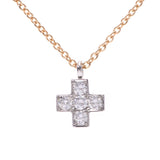 TIFFANY & Co. Tiffany Crucity Foam 5P Diamond Ladies PT950/K18YG/Diamond Necklace A Rank Used Ginzo