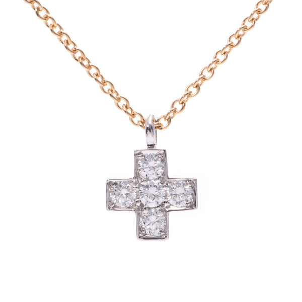 TIFFANY & Co. Tiffany Crucity Foam 5P Diamond Ladies PT950/K18YG/Diamond Necklace A Rank Used Ginzo