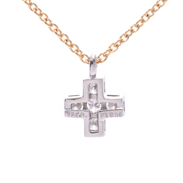 TIFFANY & Co. Tiffany Crucity Foam 5P Diamond Ladies PT950/K18YG/Diamond Necklace A Rank Used Ginzo