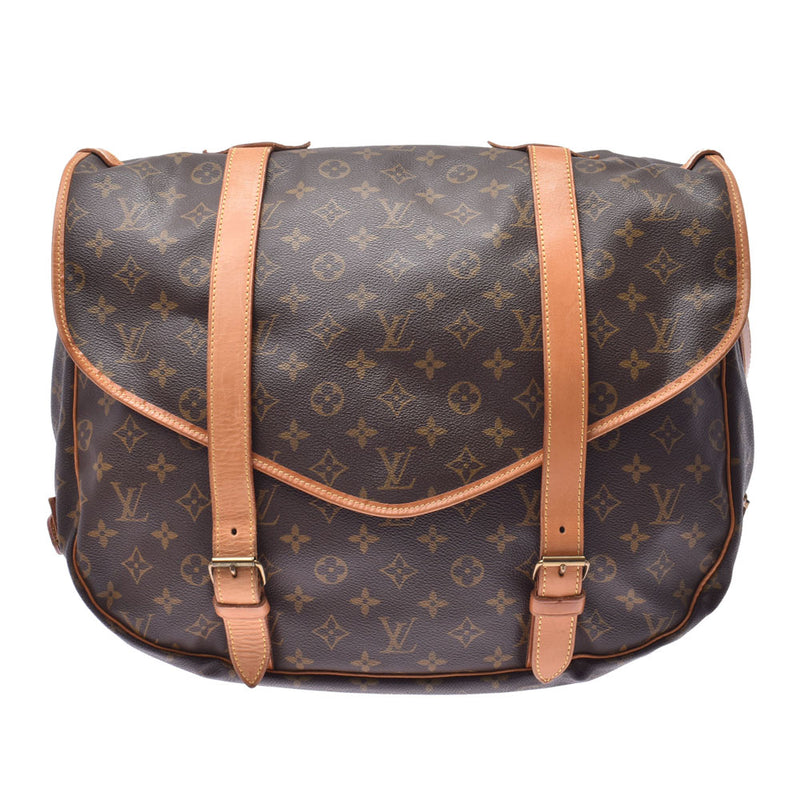 LOUIS VUITTON ルイヴィトン モノグラム ソミュール43 ブラウン M42252 ユニセックス モノグラムキャンバス ショルダーバッグ Bランク 中古 銀蔵