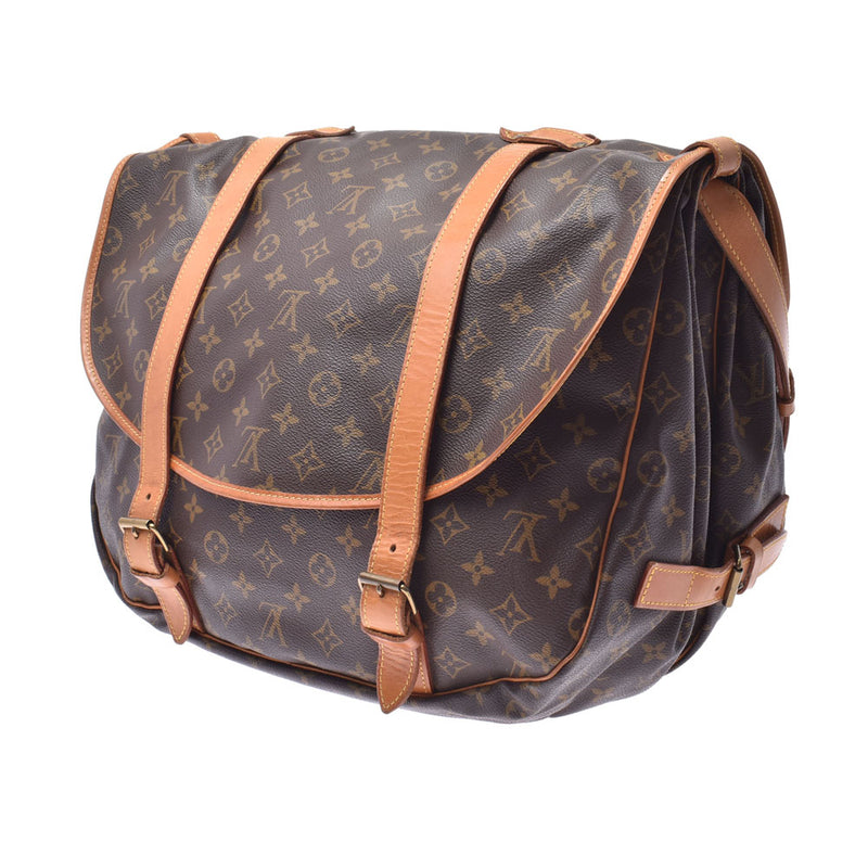 LOUIS VUITTON ルイヴィトン モノグラム ソミュール43 ブラウン M42252 ユニセックス モノグラムキャンバス ショルダーバッグ Bランク 中古 銀蔵