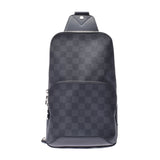 LOUIS VUITTON路易威登Damier Graphite Avenue斜挎包黑色N41719男士Damier石墨帆布斜挎包Shindo二手Ginzo