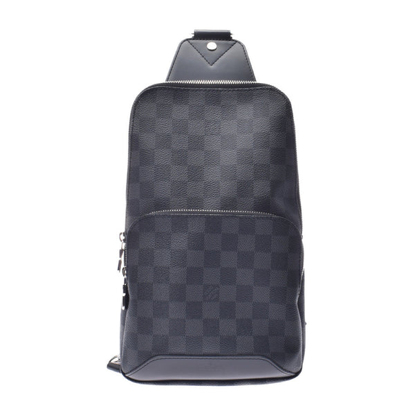 LOUIS VUITTON ルイヴィトン ダミエ グラフィット アヴェニュースリングバッグ 黒 N41719 メンズ ダミエグラフィットキャンバス ボディバッグ 新同 中古 銀蔵