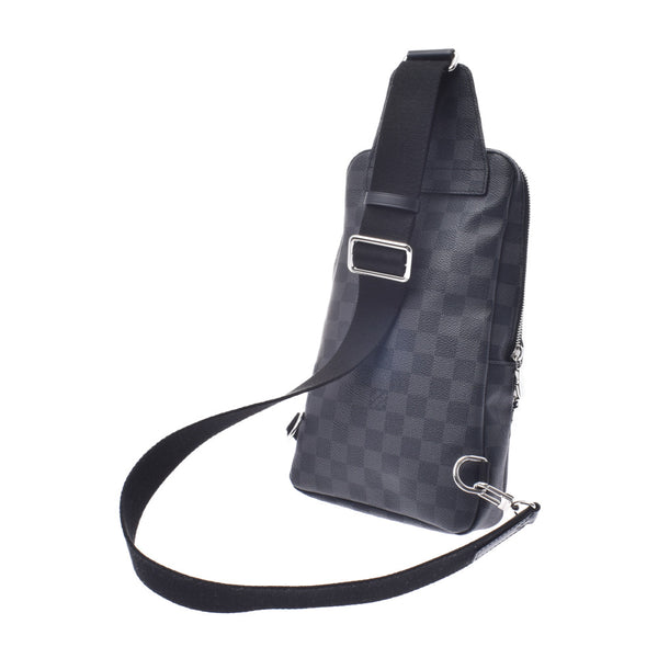 LOUIS VUITTON Louis Vuitton Damier Graphite Avenue Sling Bag Black N41719 Men's Damier Graphite Canvas Body Bag Shindo Used Ginzo