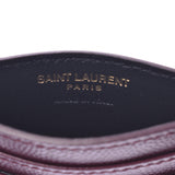 SAINT LAURENT サンローラン パスケース ボルドー ゴールド金具 ユニセックス カーフ カードケース 新同 中古 銀蔵