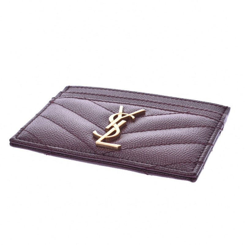 Bordeaux gold hardware Unisex calf card case