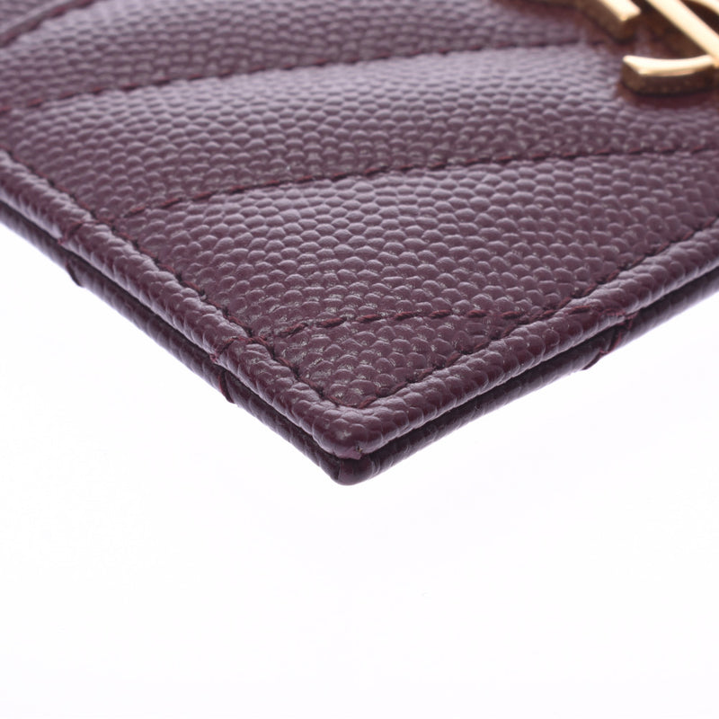 Bordeaux gold hardware Unisex calf card case