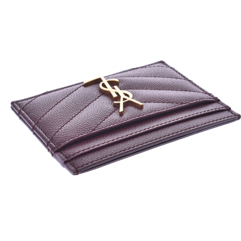 Bordeaux gold hardware Unisex calf card case