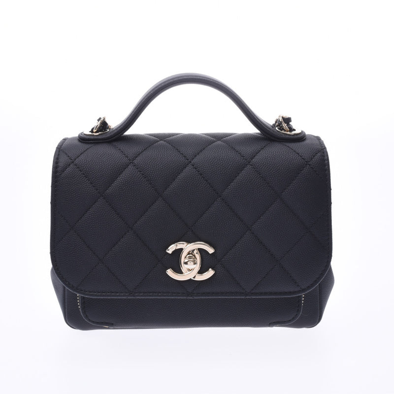 CHANEL シャネル トップハンドル フラップショルダーバッグ 黒 シルバー金具 レディース ソフトキャビアスキン ショルダーバッグ 新品 銀蔵