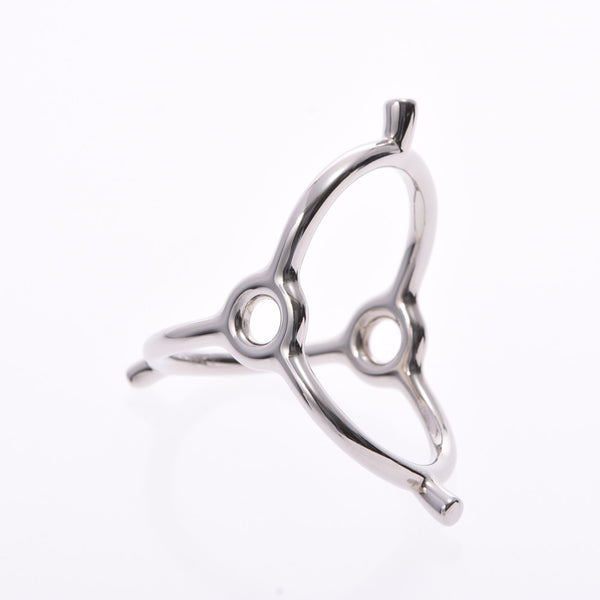 HERMES Triangle type silver metal fittings Unisex scarf ring unused Ginzo