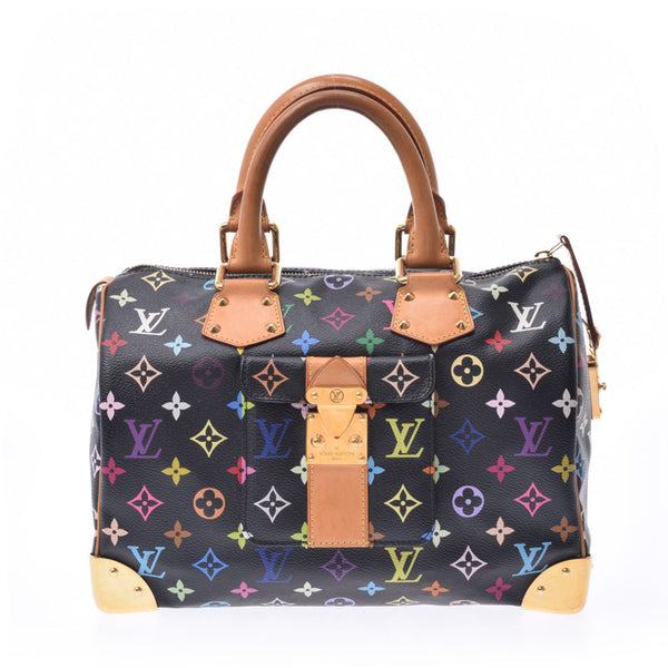 LOUIS VUITTON路易威登Multicolor Speedy 30黑色M92642女士手提包B等级二手Ginzo