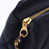 CHANEL Mattelasse半链手提袋海军蓝金色硬件女士鱼子酱皮手提袋A级二手Ginzo