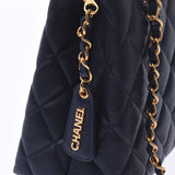 CHANEL Mattelasse Semi-Chain Tote Bag Navy Gold Hardware Ladies Caviar Skin Tote Bag A Rank Used Ginzo